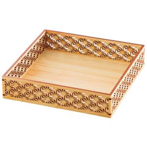 ヤマコー 用美 YAMACO ヤマコー ひのき 細密盛器 麻の葉 21×21×H4.7cm 27577 用美