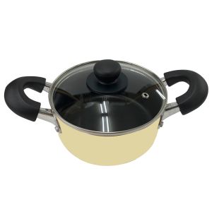 ベストコ BESTOCO ベストコ 両手鍋 16cm ガラス蓋付 クリーム ちびパン ミニ キャセロール IH ガス火 オール熱源対応 NQ-0106 カリーノ