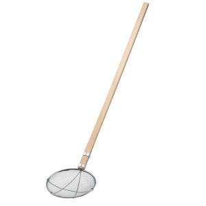 新越ワークス スリースノー ステンレス 木柄 給食用 すくい網 丸型 24cm 極荒目 2.5メッシュ 新越ワークス TS