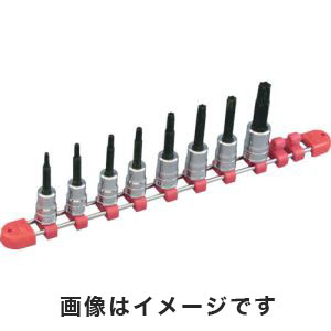 KTC 京都機械工具 KTC TBT308TH 9.5sq. T型いじり止めトルクスビットソケットセット 8コ組