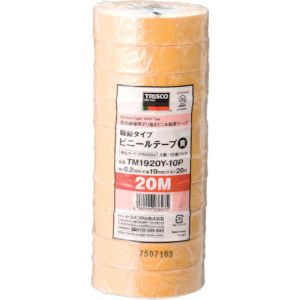 トラスコ TRUSCO トラスコ 脱鉛タイプ ビニールテープ 19×20m 黄 10巻入り TM1920Y-10P