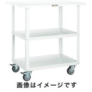 トラスコ中山 TRUSCO イーグルワゴン 750X500 天板付 ウレタン4輪自在 YG色 EGW-772TUJ-YG メーカー直送 代引不可