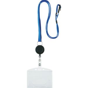 トラスコ TRUSCO トラスコ TNH-H-B ストラップ付リールクリップ名札 ハード 2枚収納 青 TRUSCO