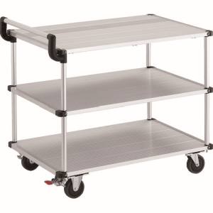 トラスコ TRUSCO トラスコ AL23-0960S アルミ台車 アルパカート 省音 3段式片袖タイプ 900×600mm ストッパー付 メーカー直送 代引不可 北海道 沖縄 離島不可