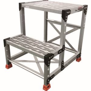 トラスコ TRUSCO トラスコ TSFGR-256 作業用踏台 アルミ製 グレーチング仕様 SUS金具 2段 高さ0.6m 天板500×400 TRUSCO メーカー直送 代引不可 沖縄 離島不可