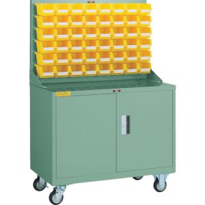 トラスコ中山 TRUSCO パネルコンテナラック 移動式保管庫付 コンテナ小X48 HT-0648N-C メーカー直送 代引不可