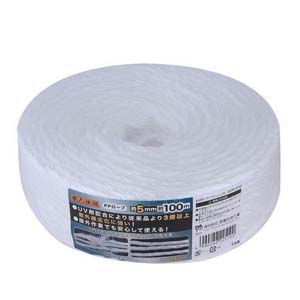 宮島化学工業 宮島化学工業 GPP-510 職人仕様 PP ロープ 白 5mmＸ100m