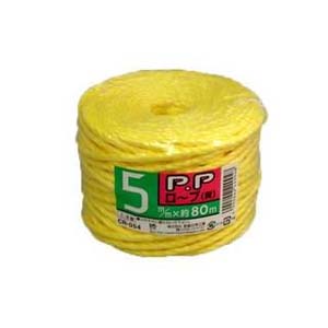 宮島化学工業 宮島化学工業 CR054 PP ロープ 黄 5mm×80m