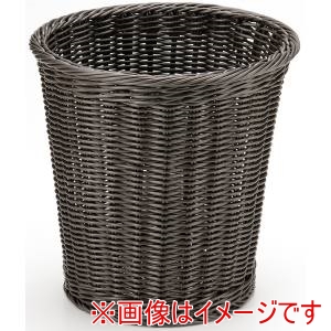 萬洋 MANYO 萬洋 91-014B 樹脂かご丸 小 ダークブラウン ステンレス枠付