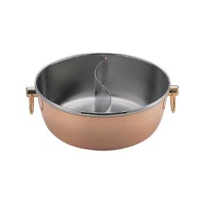 燕商事 燕商事 ロイヤル 銅メッキしゃぶ鍋 CQCW300SC 蓋ナシ.仕切付 5.6L メーカー直送 代引不可 北海道沖縄離島不可