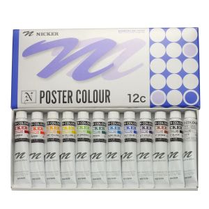 ニッカー絵具 ニッカー絵具 ポスターカラー 20ml PT12 12色セット PT12S