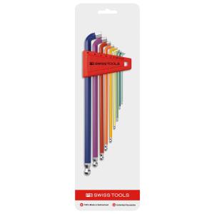 PB スイスツールズ SWISS TOOLS PB スイスツールズ 2212LH-10RBCN レインボーショートヘッド六角棒セット