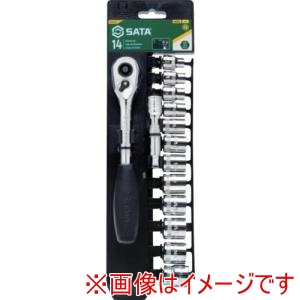 SATA SATA ST09523G 6角ソケットレンチセット 差込角9.5mm 14点 