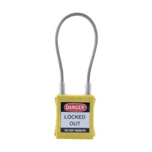 イファム IFAM イファム 044952 ロックアウト用南京錠 スチールケーブル製シャックル 黄