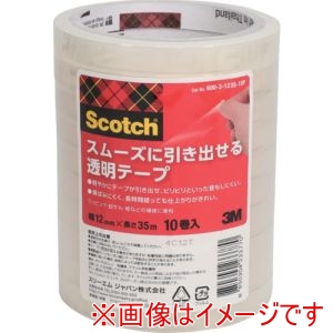 スリーエム 3M スリーエム 3M 600-3-1235-10P スコッチ R  スムーズに引き出せる透明テープ 12mm x 35m