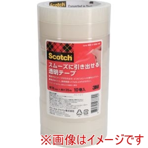 スリーエム スリーエム 3M 600-3-1835-10P スコッチ R  スムーズに引き出せる透明テープ 18mm x 35m